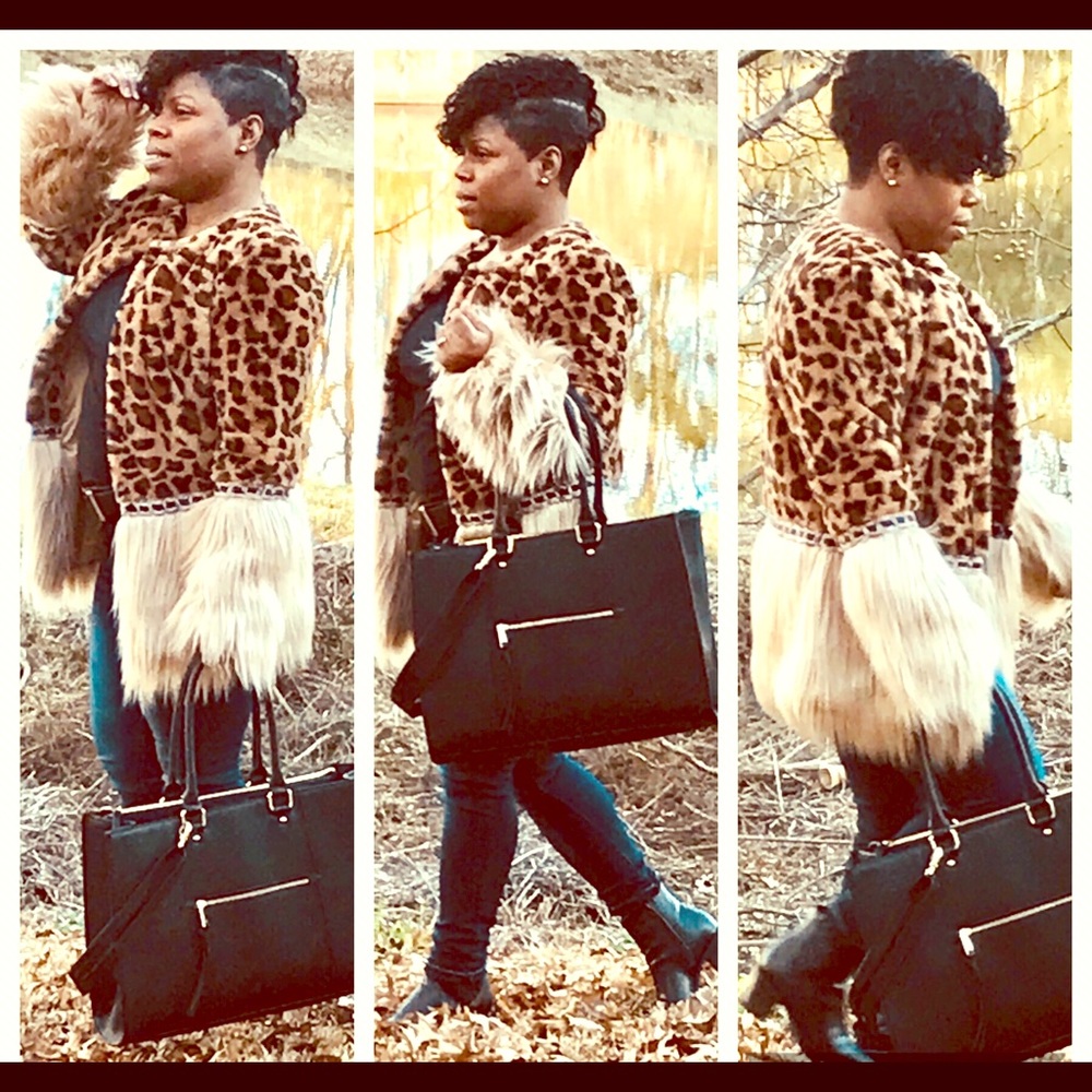 Faux Fur Leopard Coat